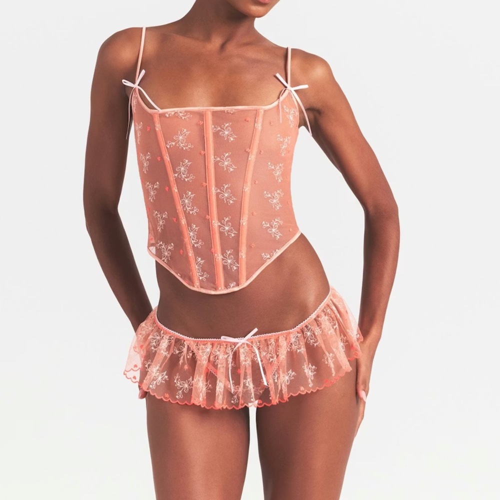 Skims Guava Heart Tulle